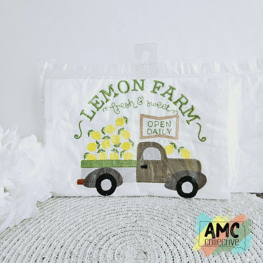 Embroidered Tea Towel - Lemon Farm