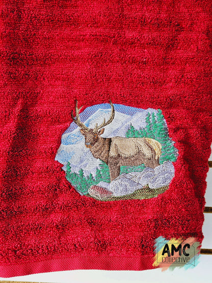 Embroidered Towel - Elk