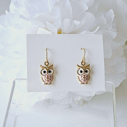 Enamel Owl Earrings