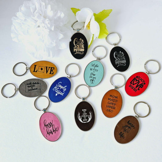 Engraved Oval Keychain