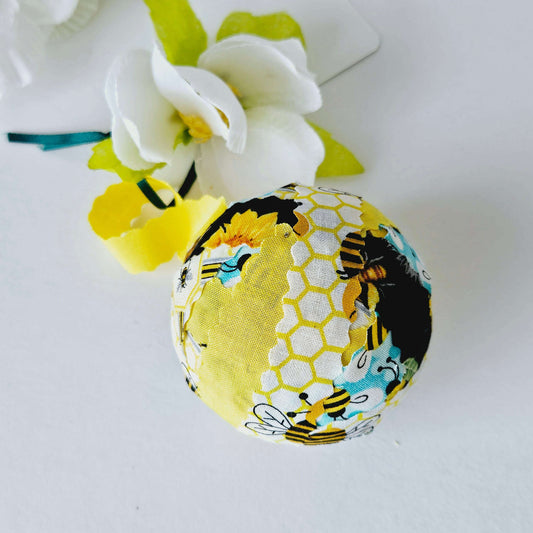 Bee Fabric Collage Decor Ball
