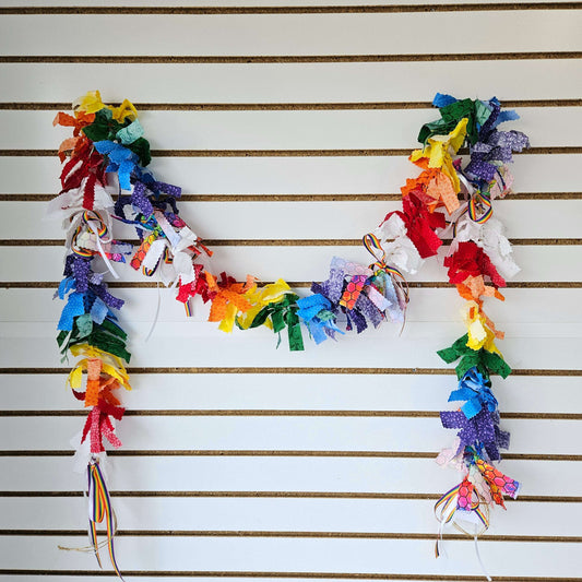 Rainbow Fabric Garland - 7ft
