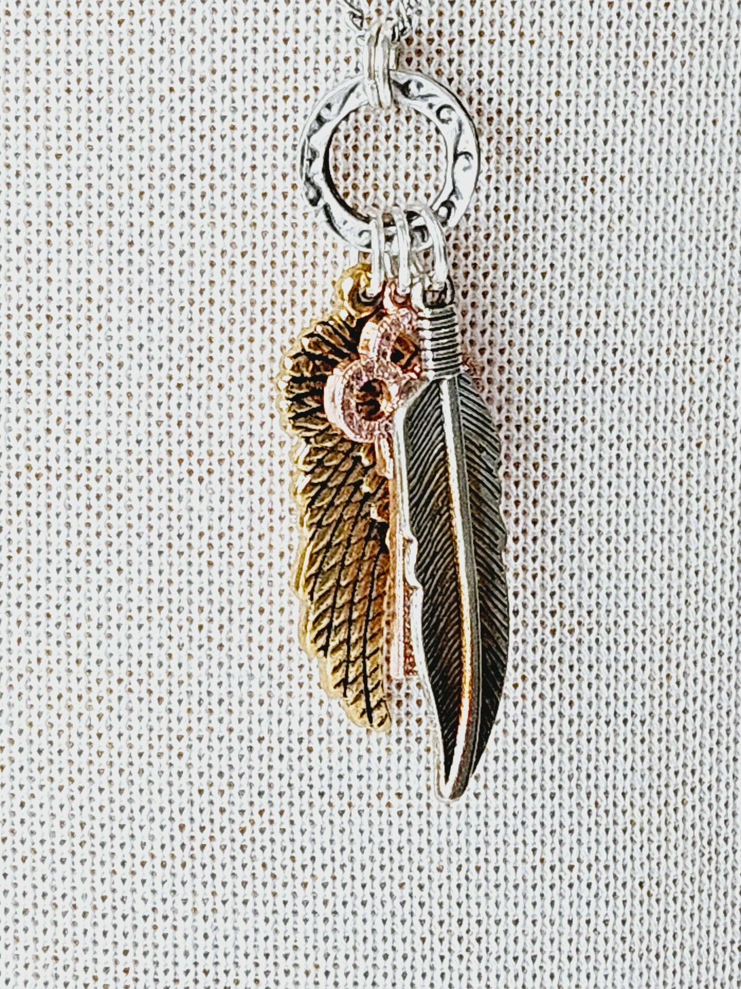 Feather and Key Necklace