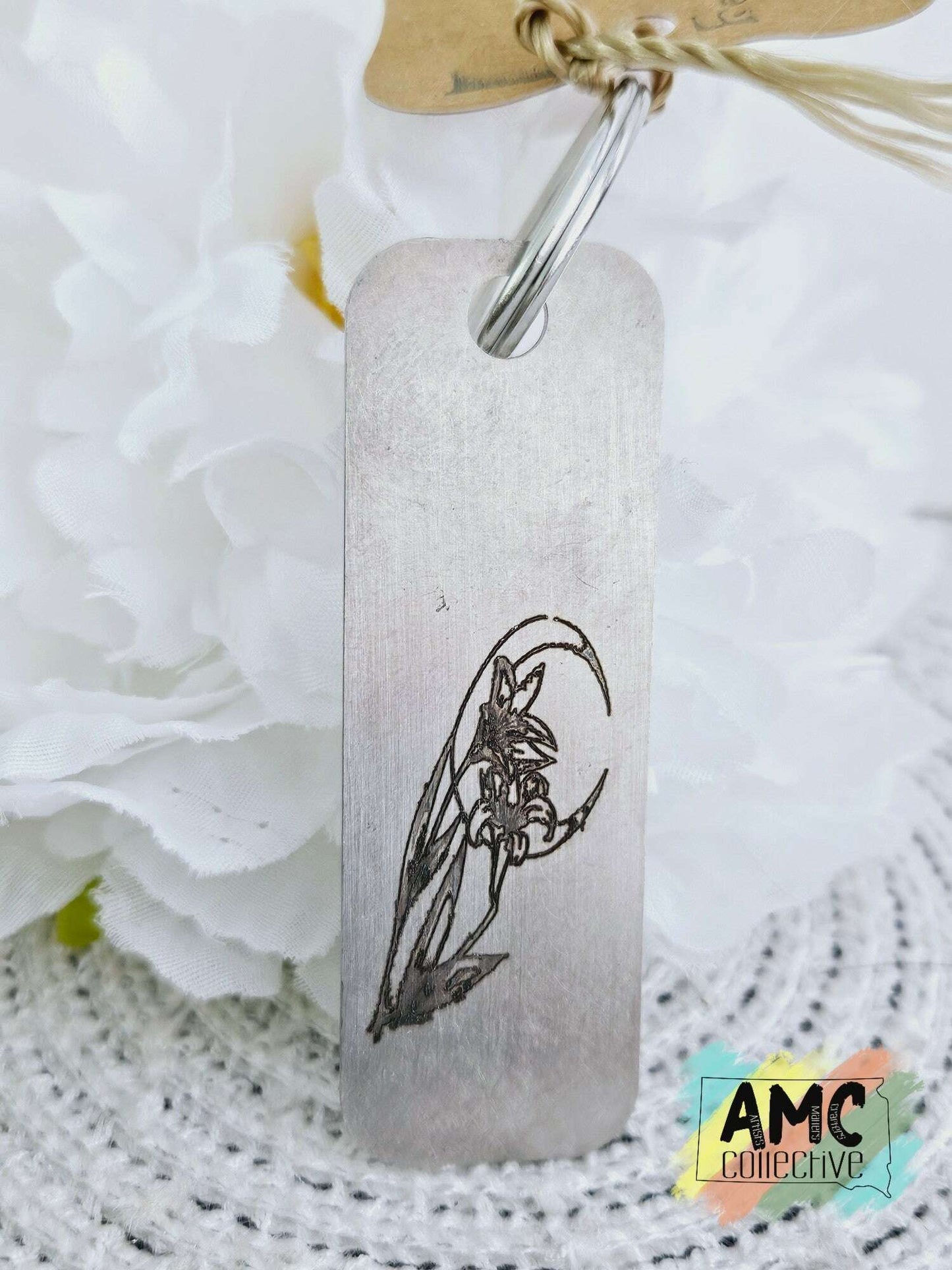 Floral Metal Keychain