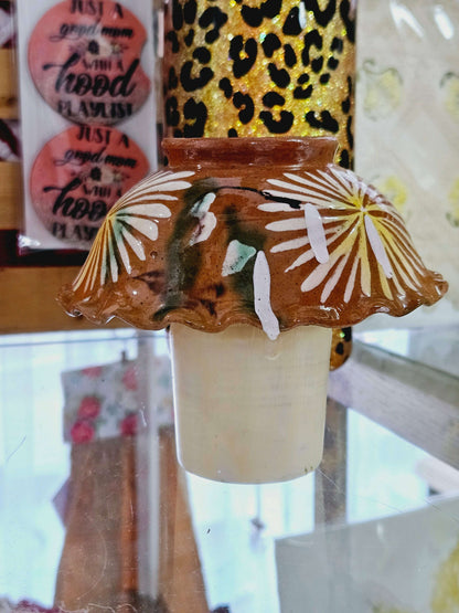 Flower Print Ceramic Mushroom Small