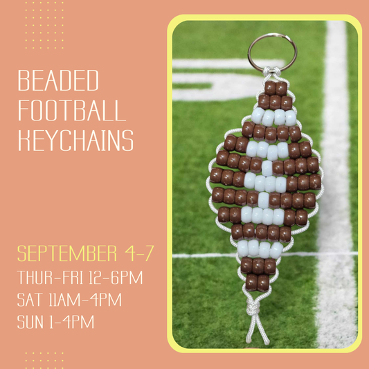 Football Beaded Keychains