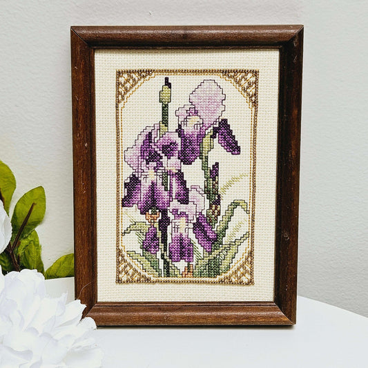 Cross-Stitch Iris Flowers