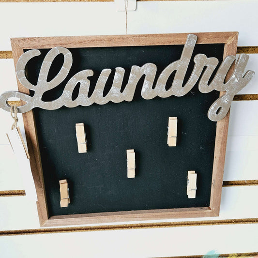 Framed Laundry Clip Plaque