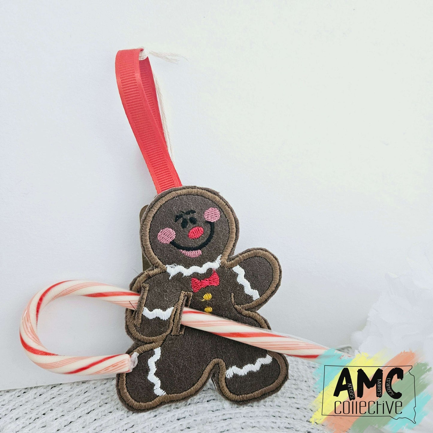 Gingerbread Candy Cane Holder Ornament