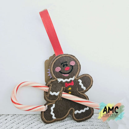 Gingerbread Candy Cane Holder Ornament