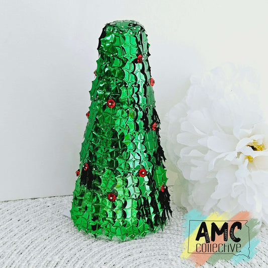 Green Beaded Sequin Tree