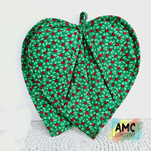 Green Heart Hot Pan Holders