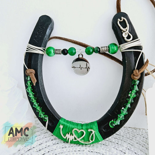 Green Nurse Decorative Good Luck Horse Shoe