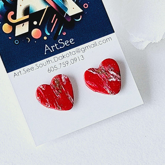 Heart Shape Clay Earrings