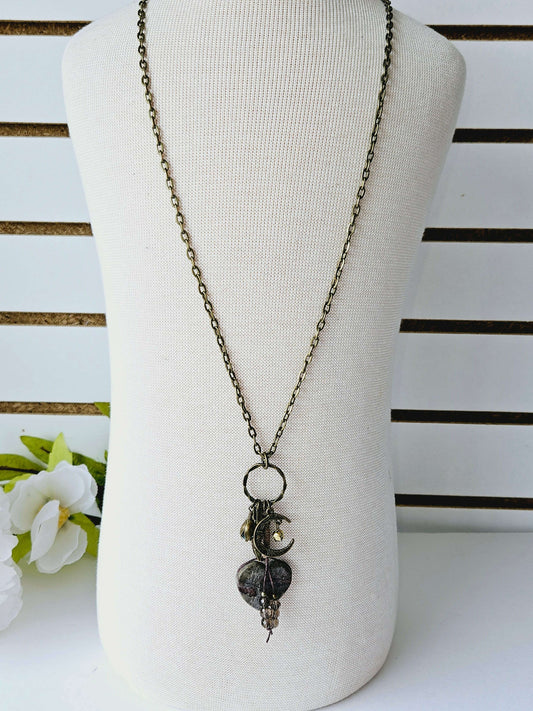 Heart Shape Stone Pendant Tassel