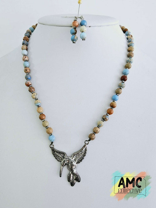 Hummingbird Necklace & Earring Set