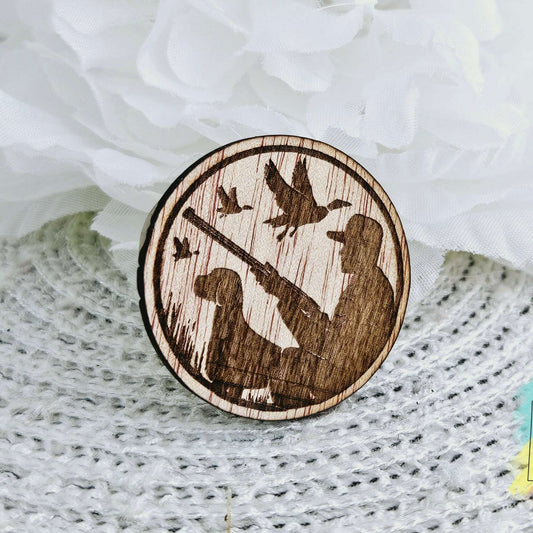 Dog Hunting Wood Magnet