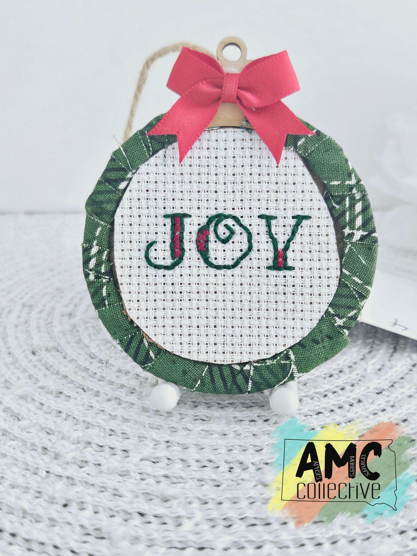 Joy Cross-Stitch Ornament