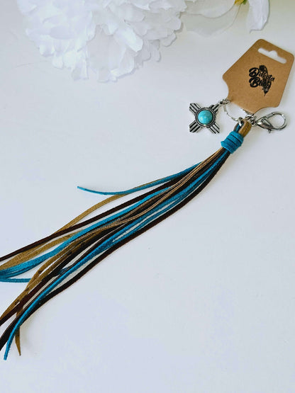 Leather and Charm Keychain