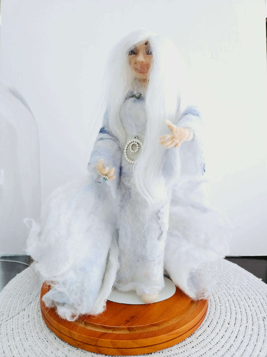 Light Blue Witch with White Hair