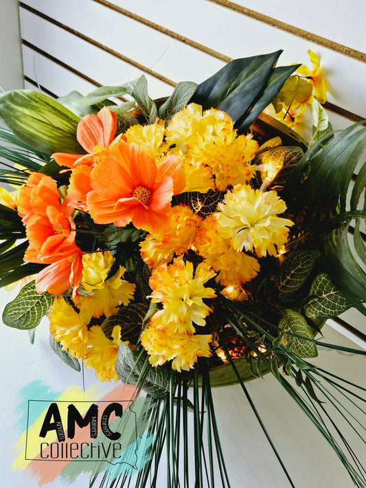 Lighted Floral Basket