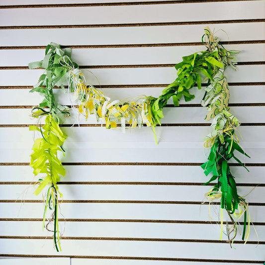 Lime, Green, and Yellow Fabric Garland - 6 ft