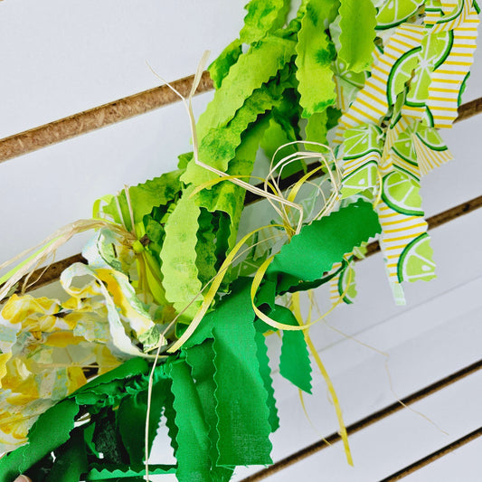 Lime, Green, and Yellow Fabric Garland - 6 ft