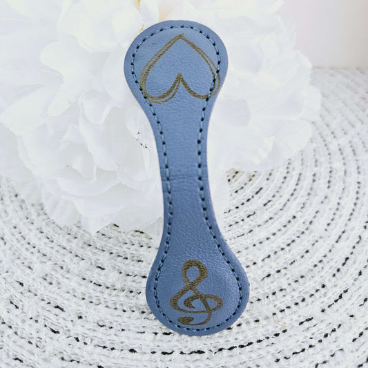 Magnetic Bookmarks Navy Music/Heart