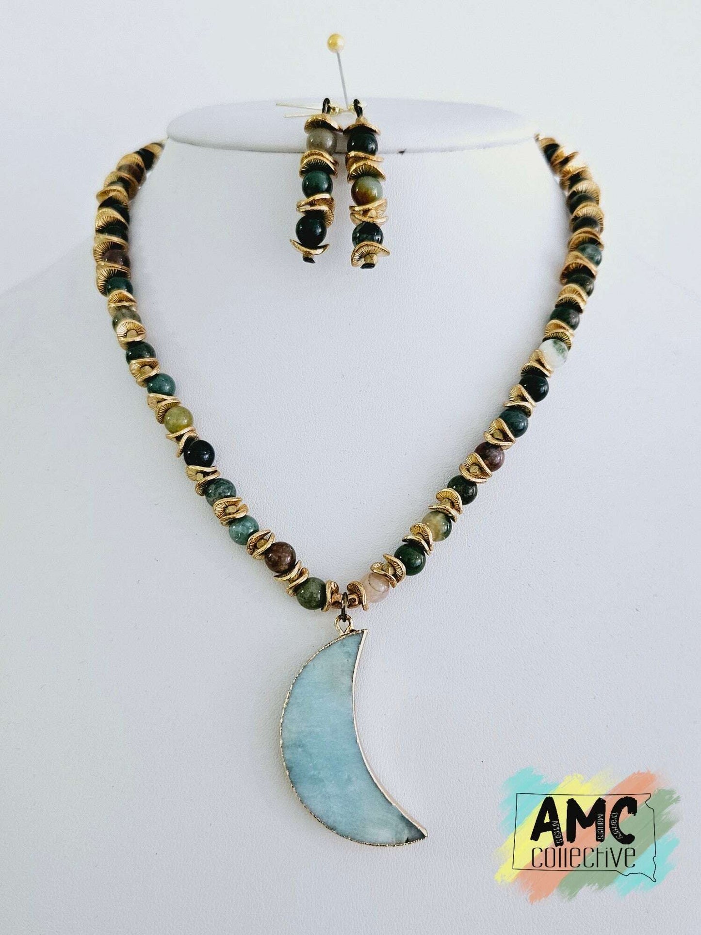 Moon Necklace & Earring Set