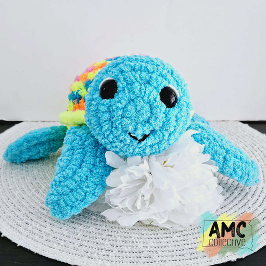 Neon Sea Turtle Plushie