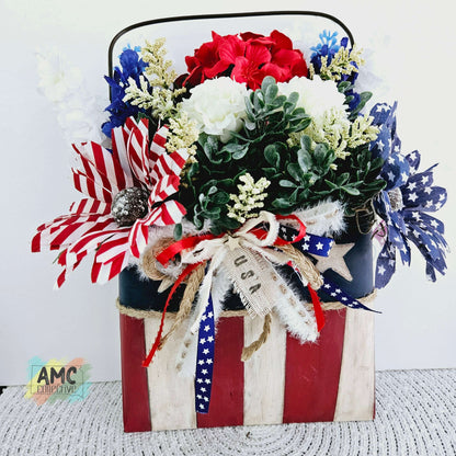 Patriotic Faux Flower Arrangement