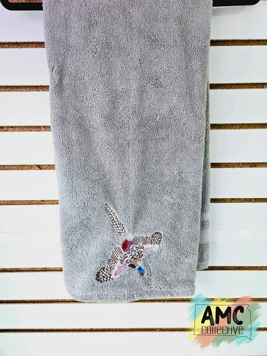 Pheasant Embroidered Towel