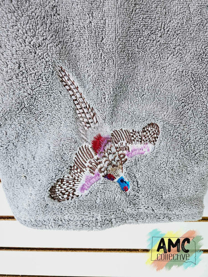 Pheasant Embroidered Towel