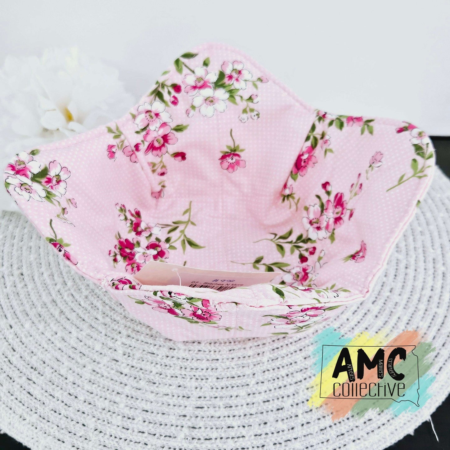 Pink Floral Print Bowl Holder