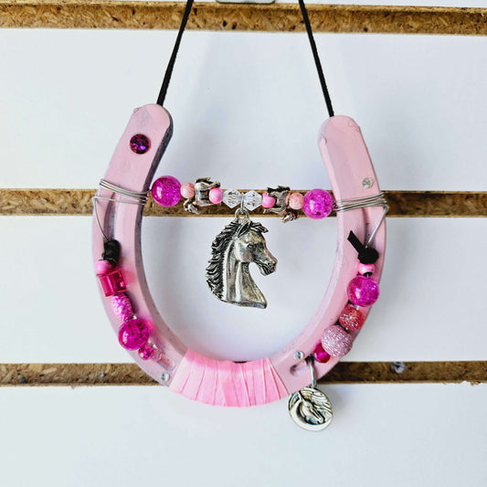 Pink Horse Decorative Good Luck Horse Shoe