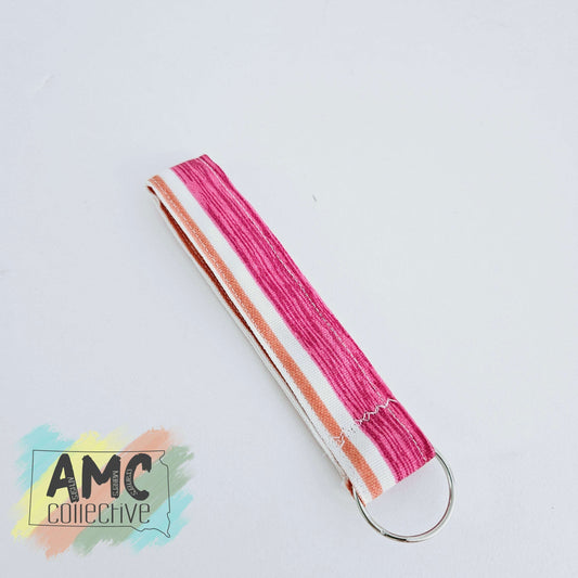 Pink/Orange Stripe Key Fob