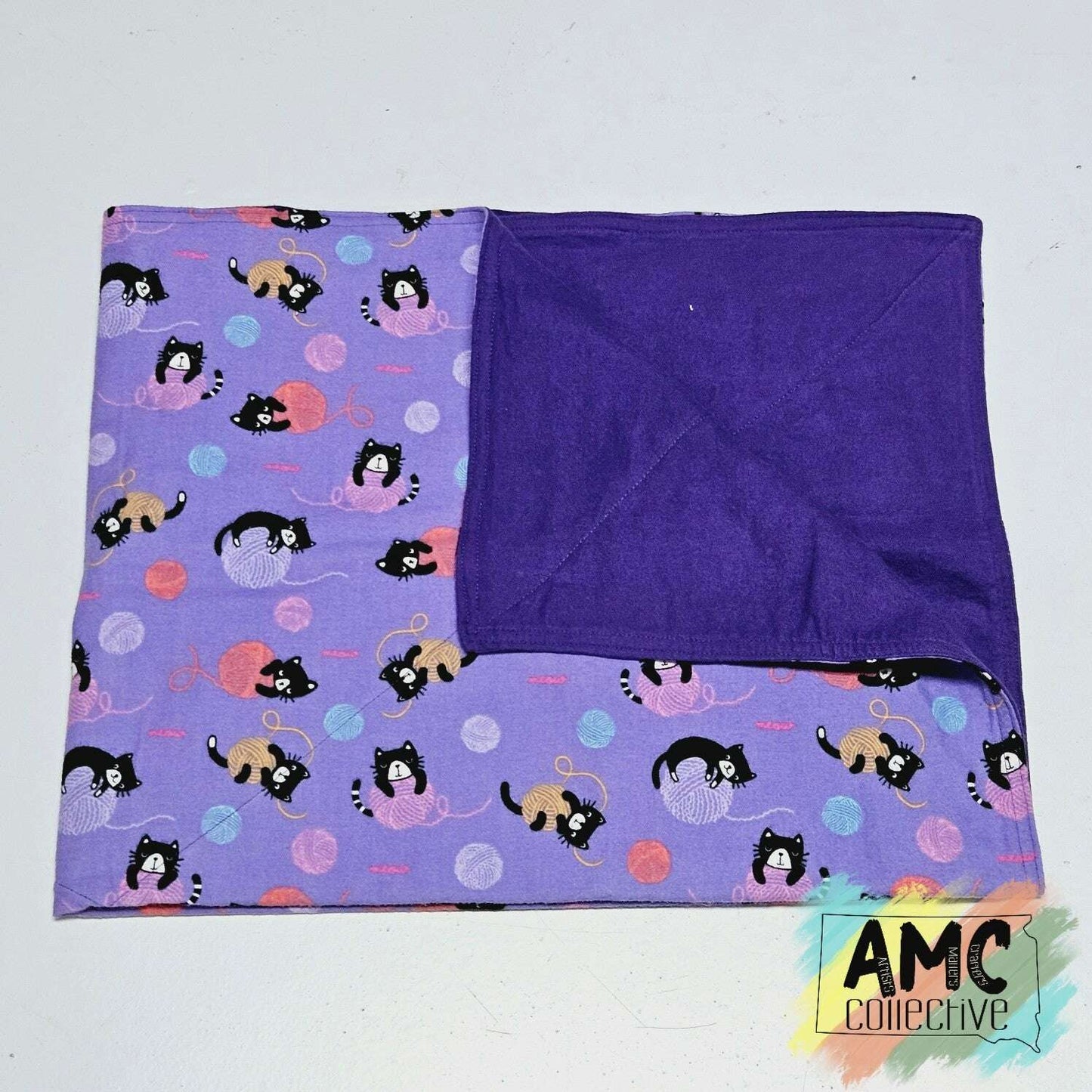 Purple Cat Receiving Blanket