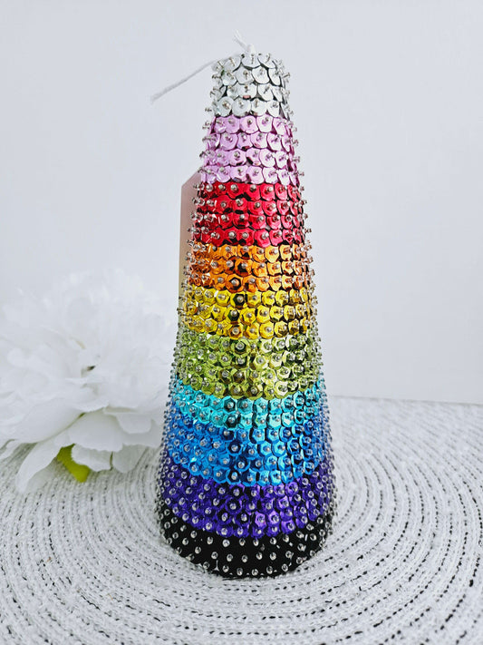 Rainbow Beaded Sequin Tree