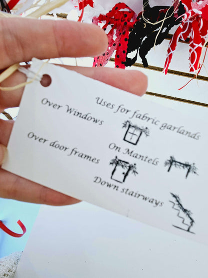 Red and Black Fabric Garland