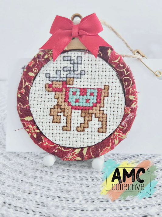 Reindeer Cross-Stitch Ornament