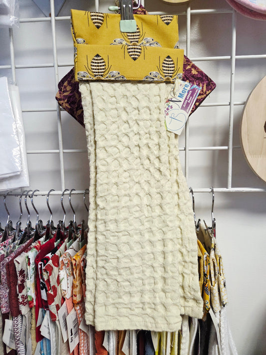 Yellow Bee Waffle Towel