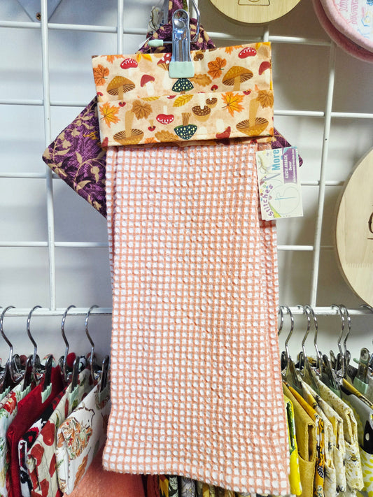Orange Checkered w/Mushroom Topper Towel