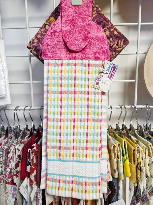 Pink Top w/TealYellowPink Towel