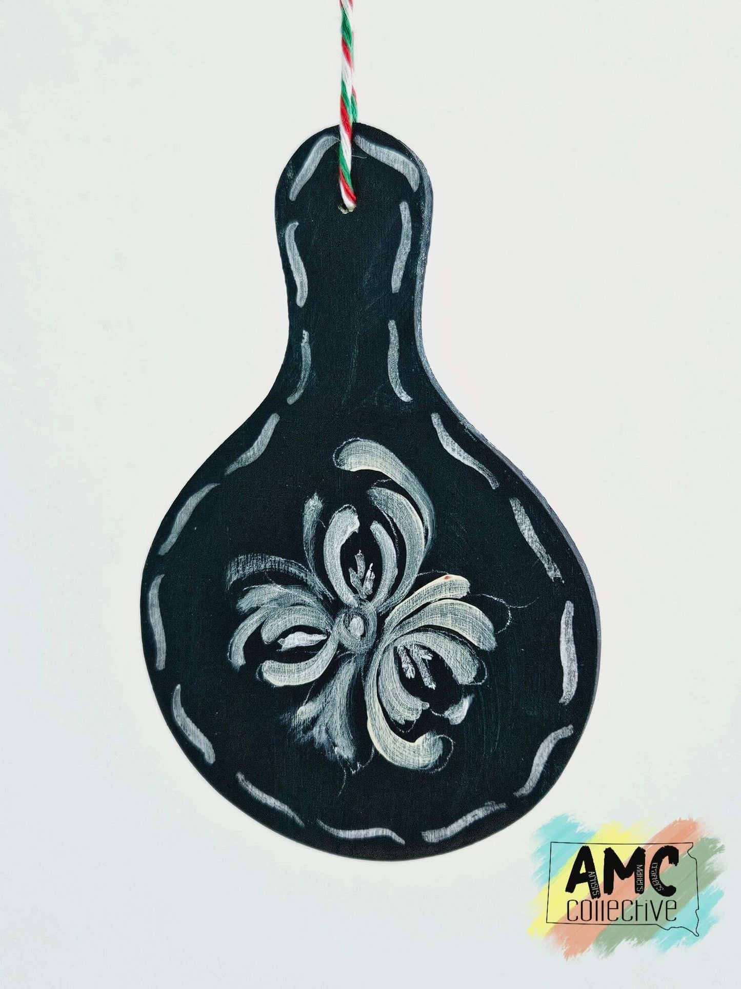 Rosemaling Wooden Christmas Ornament