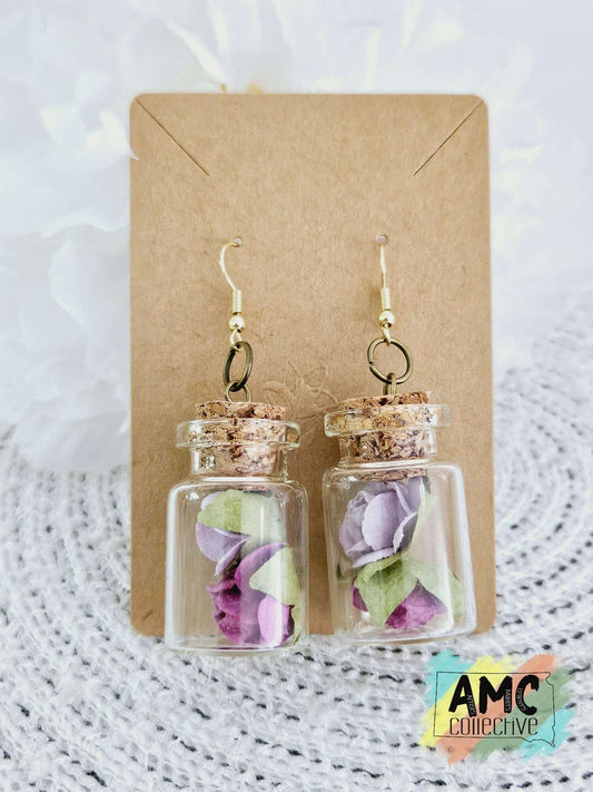 Roses in a Glass Jar Earrings