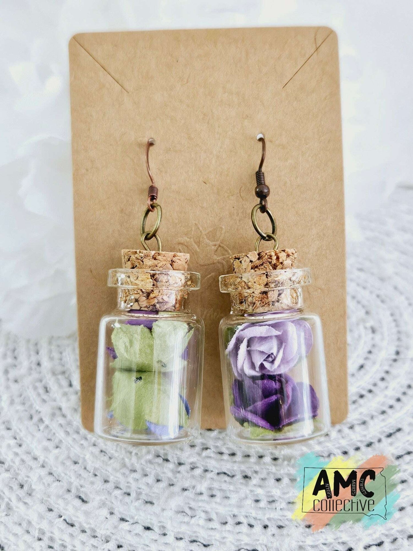 Roses in a Glass Jar Earrings