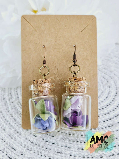 Roses in a Glass Jar Earrings