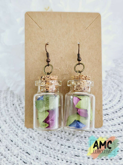 Roses in a Glass Jar Earrings