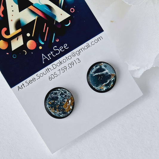 Round Stud Clay Earrings