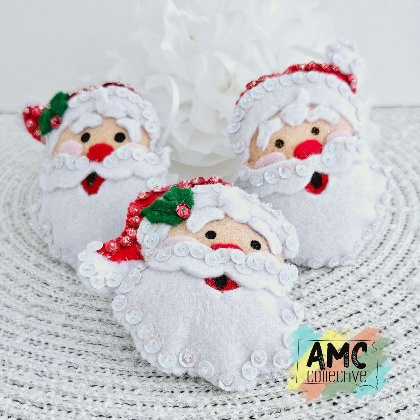 Santa Felt Ornaments